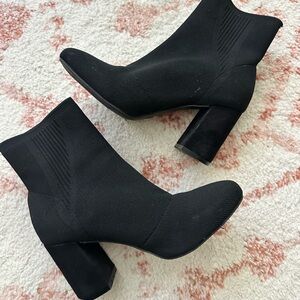 MIA Black Heeled Sock Boots